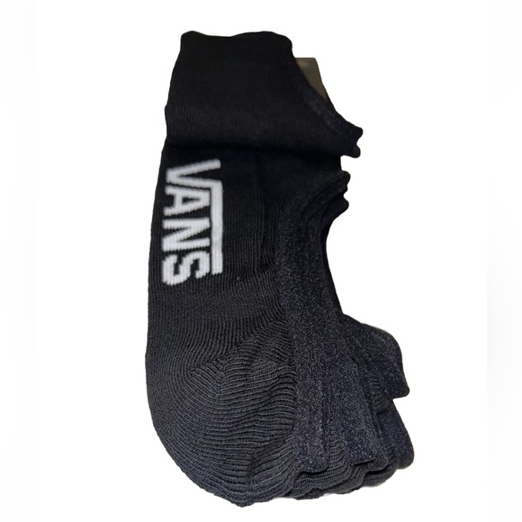 Vans Off The Wall No Show Socks 3 Pair Men 9.5-13 Black w White Logo Skate Ride - Picture 6 of 11